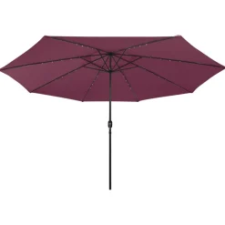 MAISON EXCLUSIVE - Parasol de jardin avec lumières led mât en métal rouge bordeaux