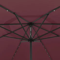MAISON EXCLUSIVE - Parasol de jardin avec lumières led mât en métal rouge bordeaux