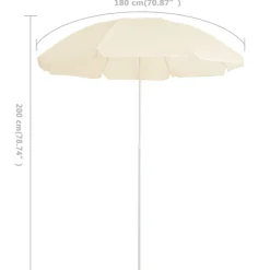 MAISON EXCLUSIVE - Parasol de jardin avec mât en acier sable 180 cm