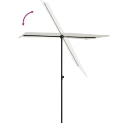 MAISON EXCLUSIVE - Parasol de jardin avec mât en aluminium 180x110 cm blanc sable