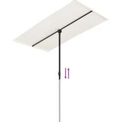 MAISON EXCLUSIVE - Parasol de jardin avec mât en aluminium 180x110 cm blanc sable