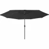 MAISON EXCLUSIVE - Parasol de jardin avec lumières led et mât en métal 400 cm noir