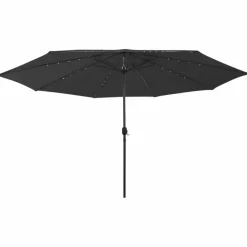 MAISON EXCLUSIVE - Parasol de jardin avec lumières led et mât en métal 400 cm noir