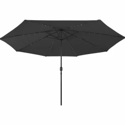 MAISON EXCLUSIVE - Parasol de jardin avec lumières led et mât en métal 400 cm noir