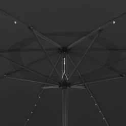 MAISON EXCLUSIVE - Parasol de jardin avec lumières led et mât en métal 400 cm noir