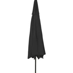 MAISON EXCLUSIVE - Parasol de jardin avec lumières led et mât en métal 400 cm noir