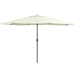 MAISON EXCLUSIVE - Parasol de jardin avec mât en métal 390 cm blanc sable