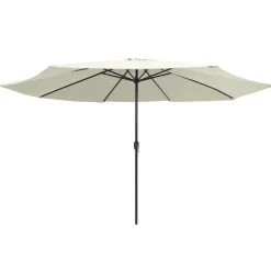 MAISON EXCLUSIVE - Parasol de jardin avec mât en métal 390 cm blanc sable