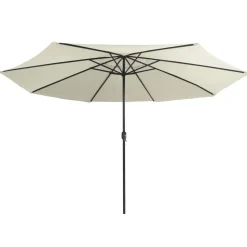 MAISON EXCLUSIVE - Parasol de jardin avec mât en métal 390 cm blanc sable