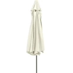 MAISON EXCLUSIVE - Parasol de jardin avec mât en métal 390 cm blanc sable