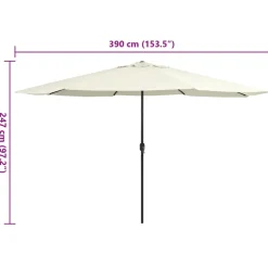 MAISON EXCLUSIVE - Parasol de jardin avec mât en métal 390 cm blanc sable