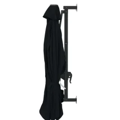 MAISON EXCLUSIVE - Parasol mural avec mât en métal 300 cm noir