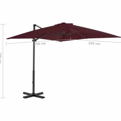 MAISON EXCLUSIVE - Parasol de jardin en porte-à-faux avec mât en aluminium