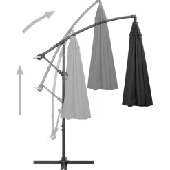 MAISON EXCLUSIVE - Parasol suspendu avec poteau anthracite 3 m