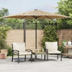 MAISON EXCLUSIVE - Parasol de jardin avec mât en acier marron 288x288x225 cm