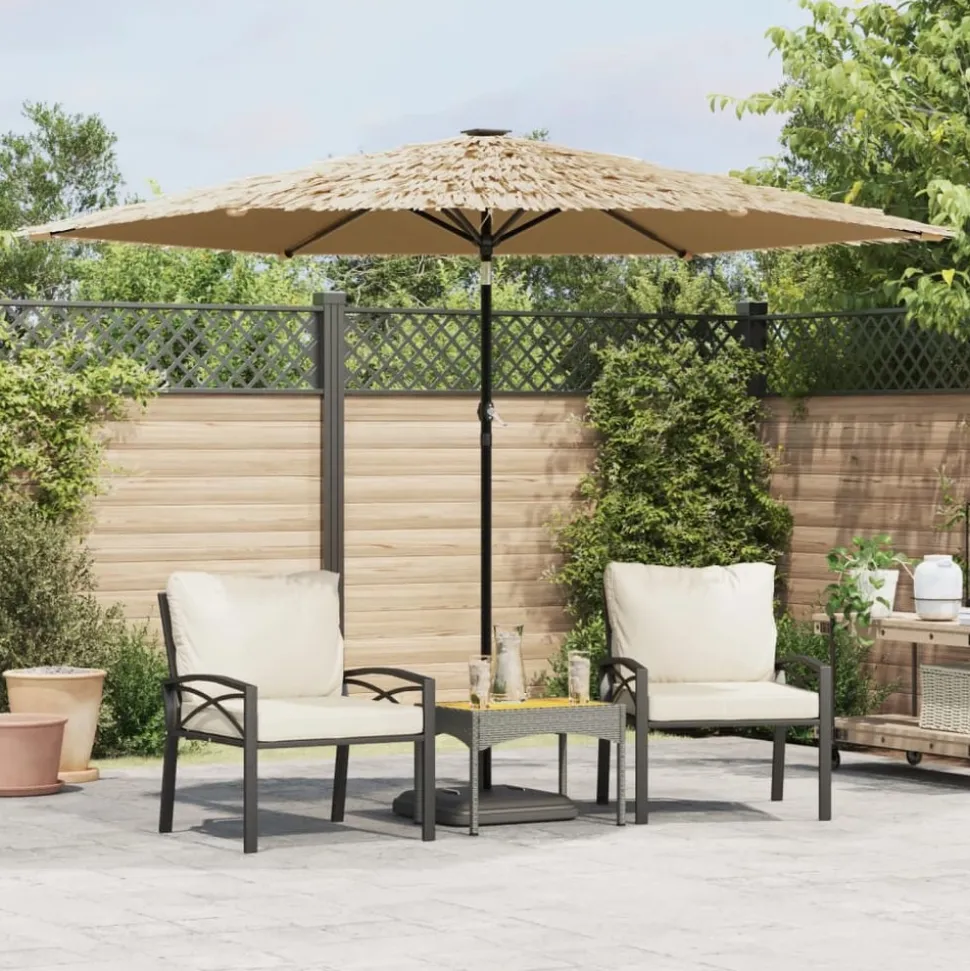 MAISON EXCLUSIVE - Parasol de jardin avec mât en acier marron 288x288x225 cm