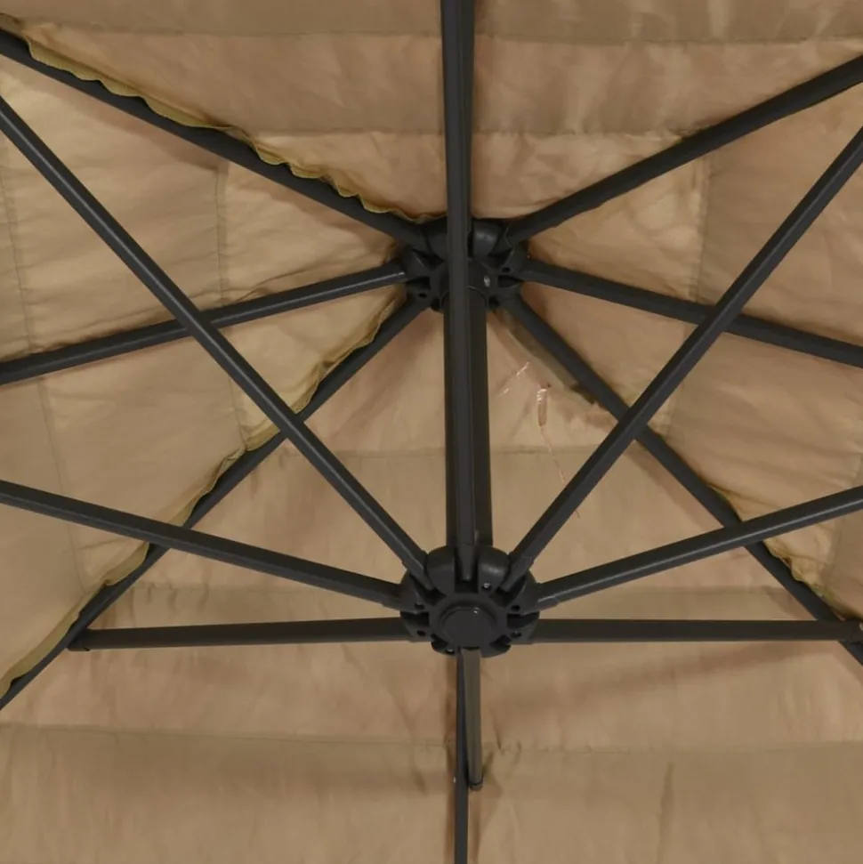 MAISON EXCLUSIVE - Parasol de jardin avec mât en acier marron 288x288x225 cm