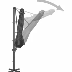 MAISON EXCLUSIVE - Parasol de jardin en porte-à-faux et poteau en aluminium