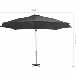 MAISON EXCLUSIVE - Parasol de jardin en porte-à-faux et poteau en aluminium