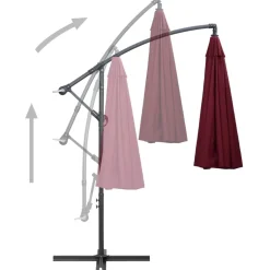 MAISON EXCLUSIVE - Parasol suspendu avec poteau bordeaux 3 m