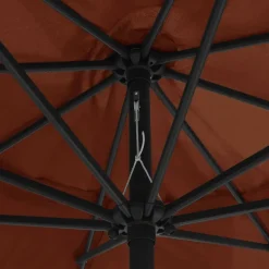 MAISON EXCLUSIVE - Parasol de jardin avec mât en métal 390 cm terre cuite