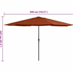 MAISON EXCLUSIVE - Parasol de jardin avec mât en métal 390 cm terre cuite