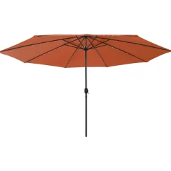 MAISON EXCLUSIVE - Parasol de jardin avec lumières led et mât en métal terre cuite