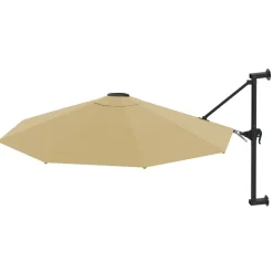 MAISON EXCLUSIVE - Parasol mural avec mât métallique 300 cm taupe