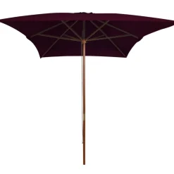 MAISON EXCLUSIVE - Parasol de jardin avec mât en bois rouge bordeaux 200x300 cm