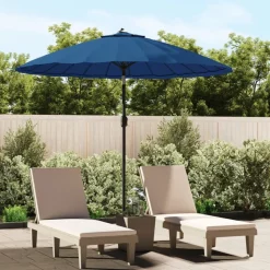 MAISON EXCLUSIVE - Parasol d'extérieur avec mât en aluminium 500 cm bleu azuré