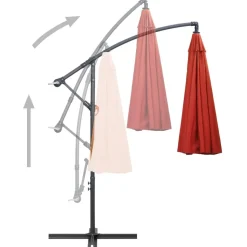 MAISON EXCLUSIVE - Parasol suspendu avec poteau terre cuite 3 m