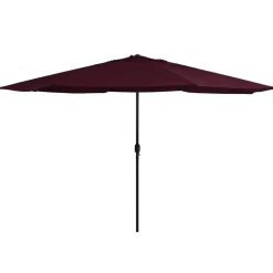 MAISON EXCLUSIVE - Parasol de jardin avec mât en métal 390 cm rouge bordeaux