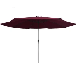 MAISON EXCLUSIVE - Parasol de jardin avec mât en métal 390 cm rouge bordeaux