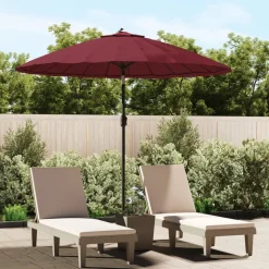 MAISON EXCLUSIVE - Parasol d'extérieur avec mât en aluminium 270 cm rouge bordeaux