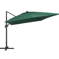 MAISON EXCLUSIVE - Parasol de jardin en porte-à-faux lumières led mât en aluminium
