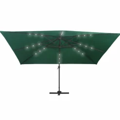 MAISON EXCLUSIVE - Parasol de jardin en porte-à-faux lumières led mât en aluminium