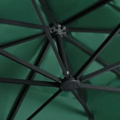 MAISON EXCLUSIVE - Parasol de jardin en porte-à-faux lumières led mât en aluminium