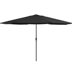 MAISON EXCLUSIVE - Parasol de jardin avec mât en métal 390 cm noir