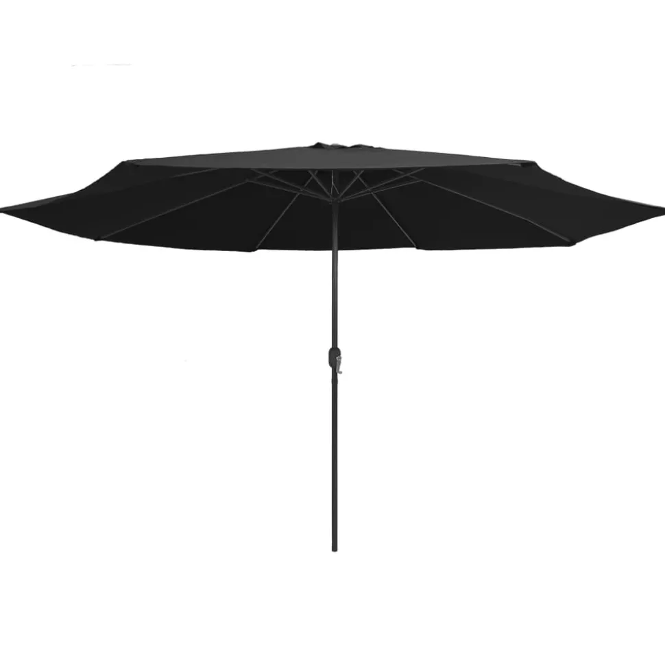 MAISON EXCLUSIVE - Parasol de jardin avec mât en métal 390 cm noir