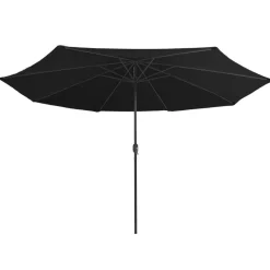 MAISON EXCLUSIVE - Parasol de jardin avec mât en métal 390 cm noir
