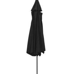 MAISON EXCLUSIVE - Parasol de jardin avec mât en métal 390 cm noir