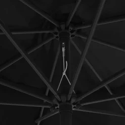 MAISON EXCLUSIVE - Parasol de jardin avec mât en métal 390 cm noir