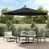 MAISON EXCLUSIVE - Parasol de jardin en porte-à-faux avec lumières led noir 350 cm