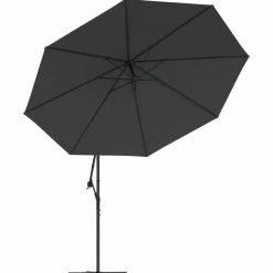MAISON EXCLUSIVE - Parasol de jardin en porte-à-faux avec lumières led noir 350 cm