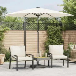 MAISON EXCLUSIVE - Parasol de jardin avec mât en acier blanc 268x268x226 cm