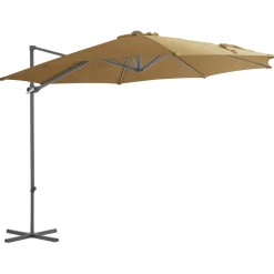 MAISON EXCLUSIVE - Parasol de jardin en porte-à-faux avec mât en acier taupe