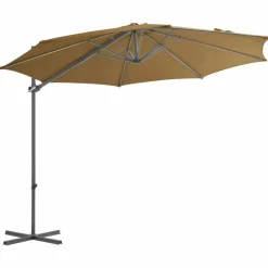 MAISON EXCLUSIVE - Parasol de jardin en porte-à-faux avec mât en acier taupe