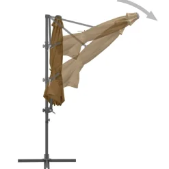 MAISON EXCLUSIVE - Parasol de jardin en porte-à-faux avec mât en acier taupe