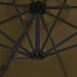 MAISON EXCLUSIVE - Parasol de jardin en porte-à-faux avec mât en acier taupe