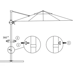MAISON EXCLUSIVE - Parasol de jardin en porte-à-faux avec mât en acier taupe